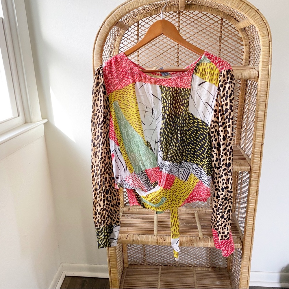 Anthropologie Bl^nk London Patchwork Leopard Top✨
